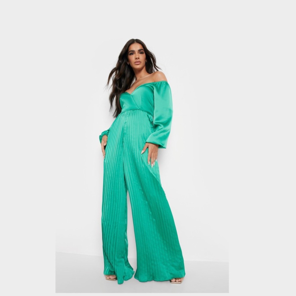 Green Silk Emerald Green Jumpsuit